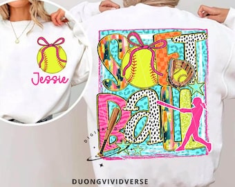 Softball Png, Preppy Png, Bball, Softball Season, Glitter PNG, DTF, sublimation, Softball Digital Design, Softball Preppy, Png File Download