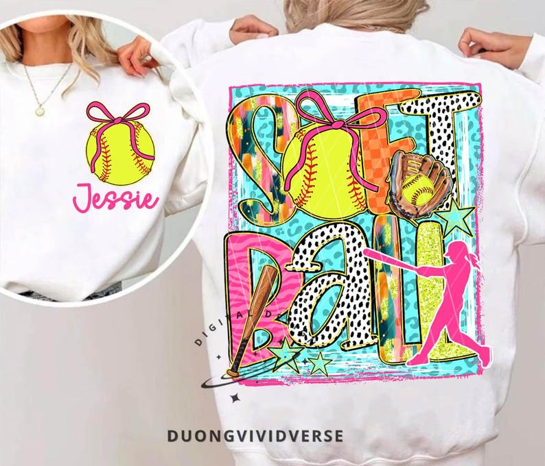 Softball Png, Preppy Png, Bball, Softball Season, Glitter PNG, DTF, sublimation, Softball Digital Design, Softball Preppy