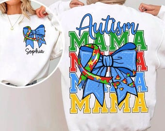 Autism Awareness Coquette Png, Retro Autism Mama PNG, Autism Bow PNG, Autism Advocate Png, Special Education, Neurodiversity Png