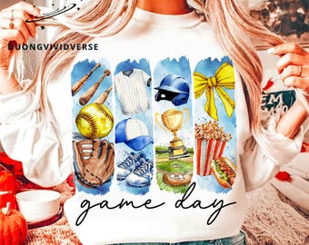 Softball Png, Game Day Softball Coquette PNG, Softball Bow Png, Softball Mama Png, Softball Mom Png, Brushstroke Softball Png