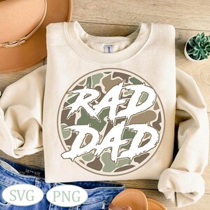 Rad Dad SVG, Retro Camo Father’s Day PNG, Cool & Funny Dad Clipart, Vintage Digital Design for Dad, Funny Gift Idea for Father’s Day