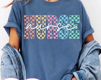 Checkered Varsity Nurse Svg Png, Mama Nurse PNG, Nursing Shirt, Nurse Education, RN CNA Nurse Sublimation Design, Svg Mothers Day Nurse Mom