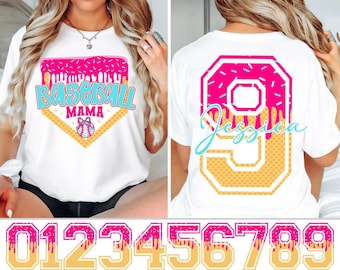Gepersonaliseerde Baseball Mom PNG, Baseball Mama Drip Design, Ice Cream Drip Baseball PNG, Game Day Sports Sublimation
