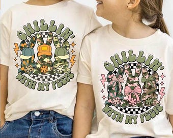 Chillin With My Peeps Camo Easter Svg, Girl Easter Camo Png, Easter Camo Png, Coquette Bow, Easter Bunny Png, Bunny Kids Boy Easter Svg
