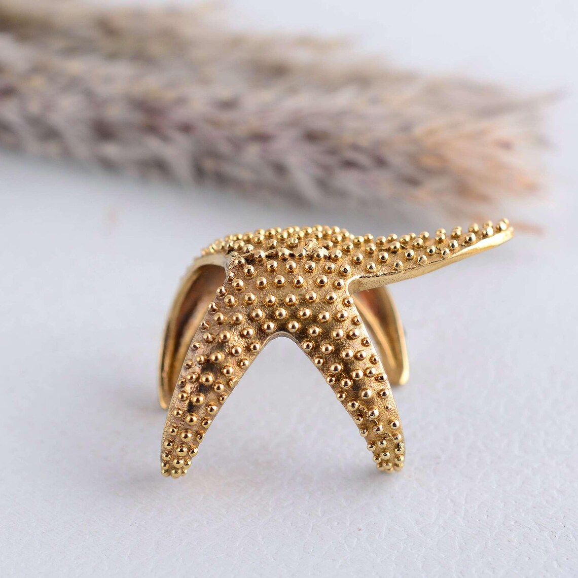 Gold Starfish Ring | Adjustable Boho Beach Jewelry - Etsy