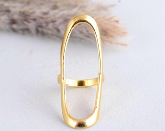Minimalist Gold Statement Ring , Open Band Modern Ring for Women , Adjustable Geometric Ring , Dainty  Jewelry Gift, Arthritis Rings,