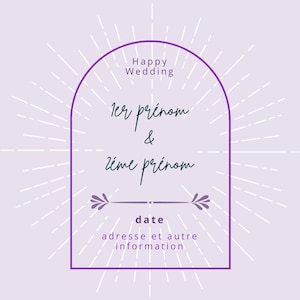 Carton d'invitation pour un mariage