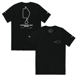T-shirt noir avec carte du circuit Streets of Long Beach