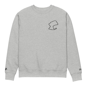 Sudadera de cuello redondo con mapa de la pista de Laguna Seca Raceway
