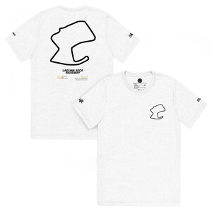 Wit T-shirt Laguna Seca Raceway Track Map