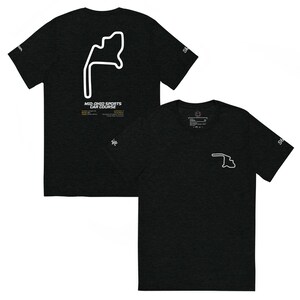 Zwart T-shirt sportwagenbaan baankaart mid-Ohio