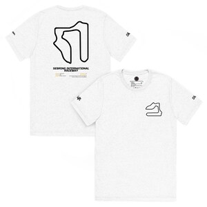 Wit T-shirt Sebring International Raceway Track Map