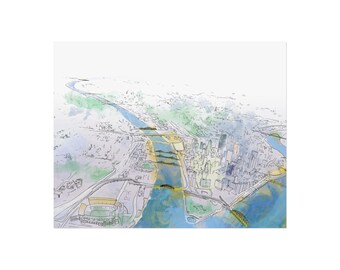 Pittsburgh Watercolor - Art Print