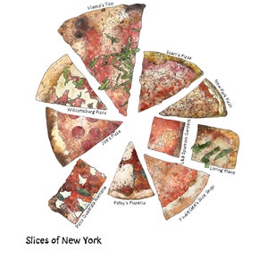 Slices of New York - Ink and Watercolor Drawing