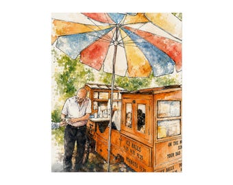 Gus & YiaYia's Pittsburgh - Ink and Watercolor Print