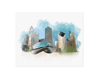 Chicago - Ink and Watercolor Print