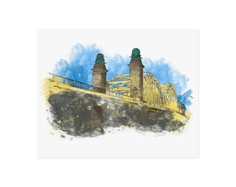16th Street Bridge, Pittsburgh - Ink and Watercolor Print