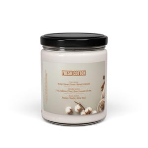 Natural Scented Soy Wax Candles in Clear Glass Jar, 9oz.
