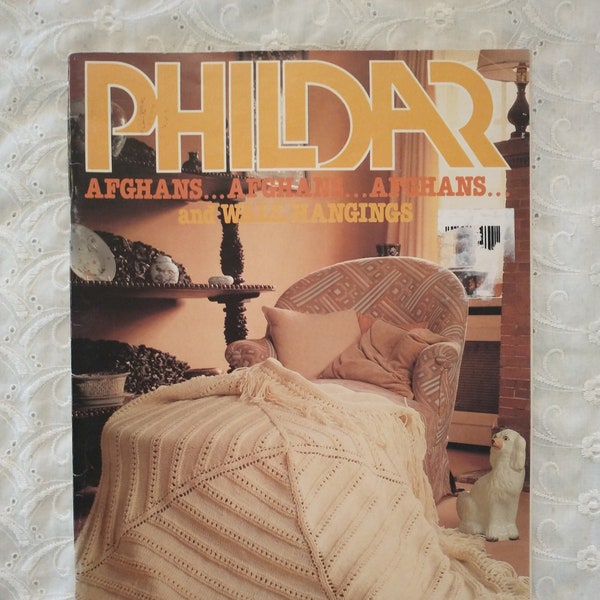 vintage Phildar Afghans and Wall Hangings Magazine avec plus de 30 idées pour faire KC #50