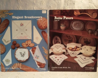 Elegant Breadcovers & Petite Fleurs - 2 Cross Stitch Pattern Leaflets   CS#16
