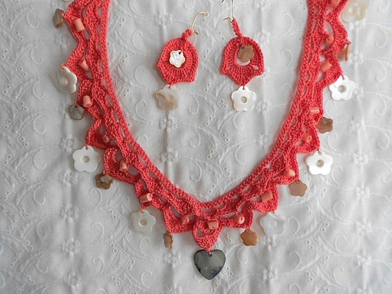 Cotton thread beads necklace hot sale