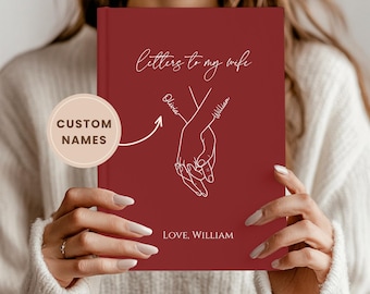 Briefe an meine Frau Journal-Personalisierte Liebesbriefe für Sie, Benutzerdefinierte Paare Memory Buch, Romantisches Jubiläumsgeschenk, Geschenk zum Valentinstag