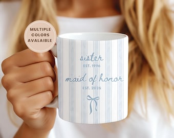 Maid of Honor Proposal Mug – Personalized Sister or Best Friend Matron of Honor MOH Gift, Will You Be My Maid of Honor, Bridesmaid Box