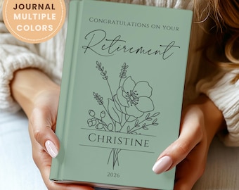 Retirement Gift for Her- Personalized Retirement Journal, Coworker Retirement Book,  Unique Farewell Keepsake, Retirement Guestbook