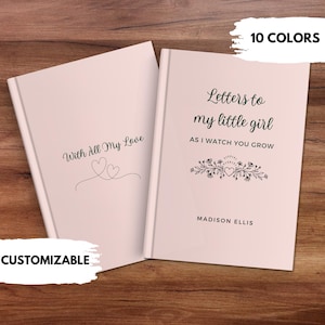 Diario "Cartas a mi hija", cuaderno personalizado "Mientras te veo crecer", diario personalizado con el nombre "Querida hija", baby shower, libro de recuerdos