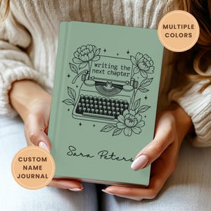 Schrijven van het volgende hoofdstuk Journal-gepersonaliseerde schrijvers cadeau, schrijven minnaar cadeau, boekenliefhebber notitieboekje, cadeau voor auteur, dagboek cadeau voor haar