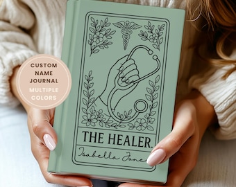 The Healer Card Journal- Personalized Doctor Appreciation Gifts, Physician Notebook, Medical School Graduation Gift, Medical Student Gift