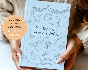 Birthday Keepsake Journal – Personalized Birthday Memory Book, New Baby Shower Gift for New Mom, Custom Kids Letters Notebook for Parents