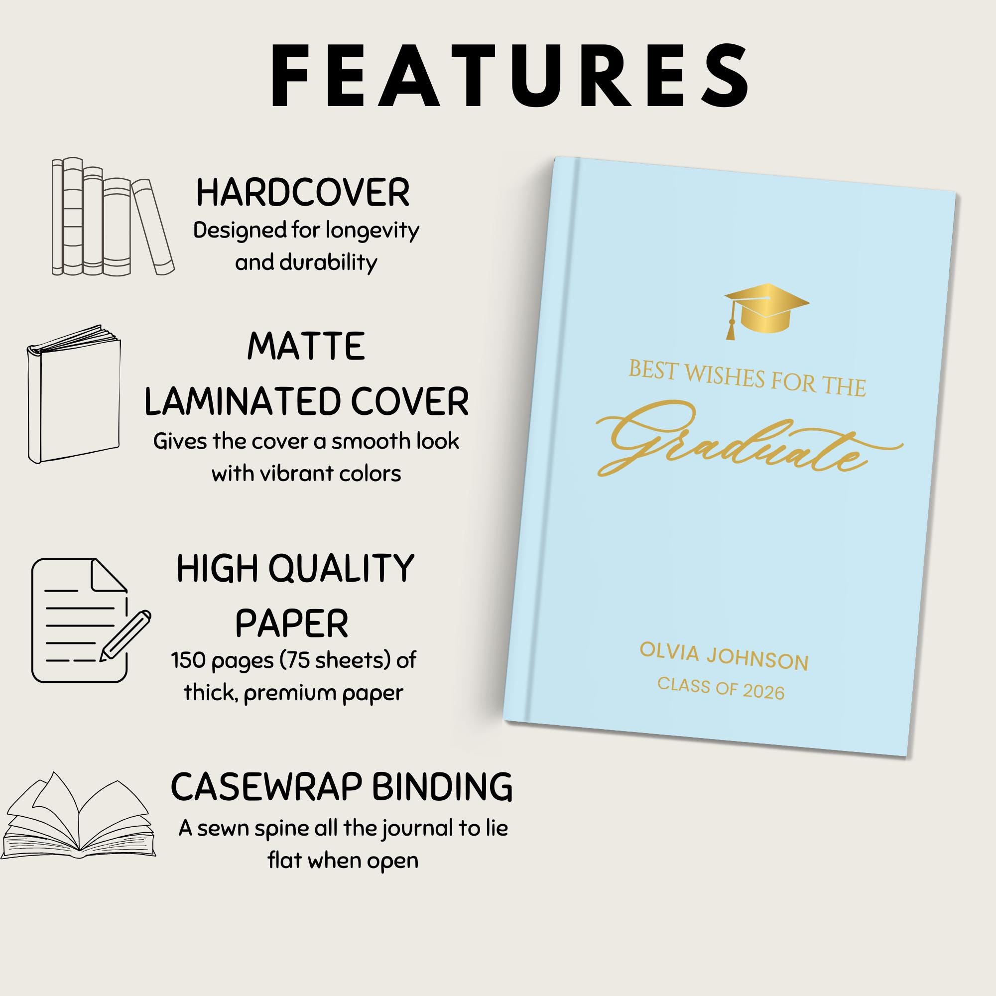 Graduation Message Book Personalized Graduation Book: Graduation Guest Book, Graduation ...