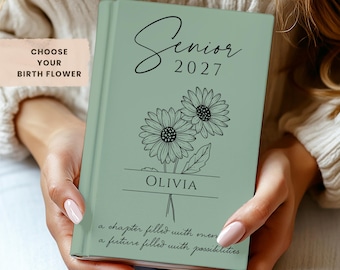 Senior 2027 Journal mit Geburtsblume, Klasse von 2027 Memory Buch, Abitur Senior Geschenk, Schulabschluss Abitur Geschenk