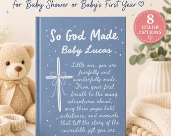 Personalized Baby's First Year Journal: Christian Baby Gifts, Baby Memory Book, Gift for Newborn Parents, Baby Shower Book, New Parents Gift