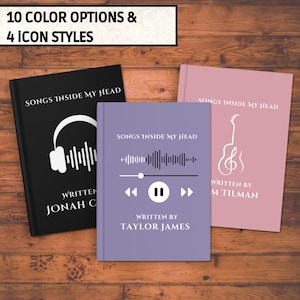 Personalized Songwriting Notebook, Gift for Songwriter, Lyric Journal for Musicians,  Music Note Notebook, Music Lover Gift