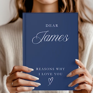 Diario de cartas de amor personalizado, cuaderno con razones por las que te amo, regalo para novio o esposo, día de San Valentín, diario de aniversario