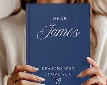 Love Letter Journal-Personalized, Reasons Why I Love You Notebook, Gift for Boyfriend or Husband, Valentine's Day, Anniversary Journal