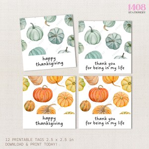 Happy Thanksgiving Pumpkins Printable Tags. Dinner Friends Family Greetings Note . Celebration Wishes Warmest Thank You Holidays Message