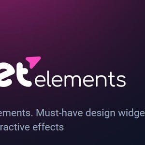 May include: JetElements logo with a pink arrow and the text "JetElements. Must-have design widgets & interactive effects."