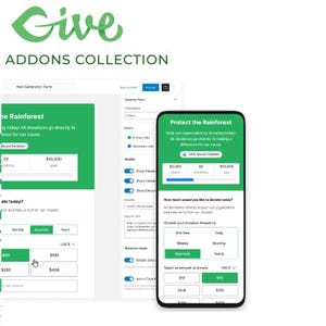 Puede incluir: La pantalla de un teléfono móvil que muestra un formulario de donación para una organización de conservación de la selva amazónica. El formulario pregunta cuánto le gustaría donar al usuario y le permite elegir una frecuencia de donación. El formulario también incluye una barra de progreso que muestra la cantidad recaudada hasta el momento y la meta.