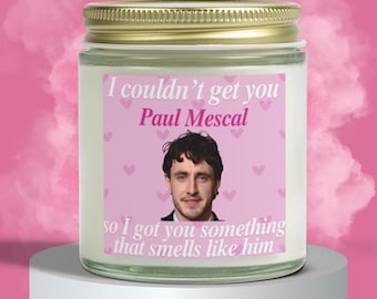 Soy Wax Candle, Paul Mescal Gladiator II Normal People Fandom Inspired 4oz Gift | Funny Novelty Birthday Present, Coconut Apricot Scented