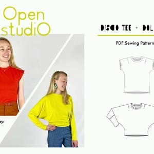 Disco Tee and Dolman XXS-5X / PDF sewing pattern by Open Studio Patterns for printing at home / US Letter, A4 and A0 printing format