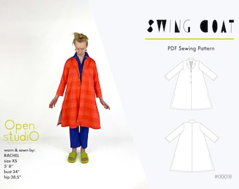 Swing Coat / Sizes XXS-5X / PDF sewing pattern
