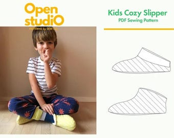Kids Cozy Slipper -  PDF Sewing Pattern