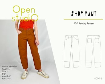 Shop Pant -  PDF Sewing Pattern - Sizes 00 - 40 - US Letter / A4 / A0