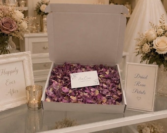 Natural Dried purple Flower Confetti Box – Biodegradable, Wedding. Real Petals