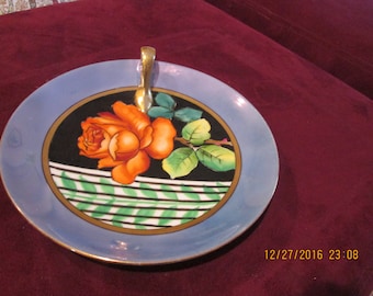 Plate with rose, colorful, Noritake 1930's good condition