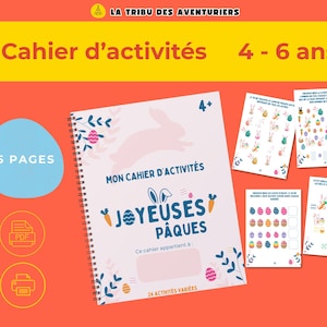 Libro de actividades de Pascua - Secundaria 4-6 años - 24 actividades divertidas: lógica, colorear y sudoku - PDF para imprimir