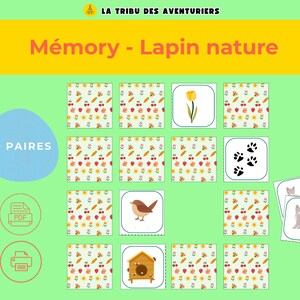 Memory Nature à imprimer | Jeu PDF enfants dès 4-5 ans | Animaux, Fleurs, Printemps | Activité Montessori sans écran